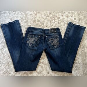 Miss Me Women's Dark Blue Bootcut Embellished Jeans